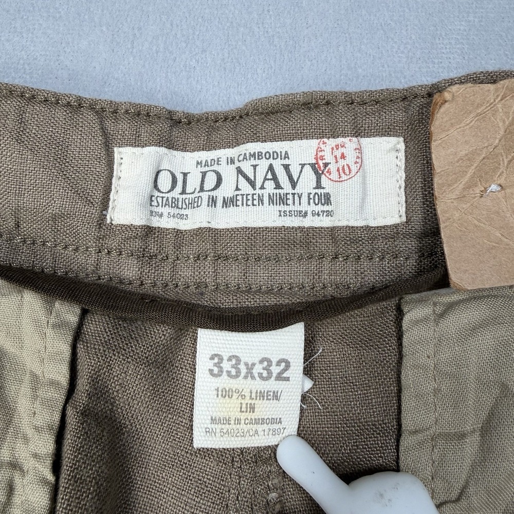 Old Navy Pants Linen Women's Size 32x32  Actual 32x28 Brown Drawstring - Picture 6 of 11